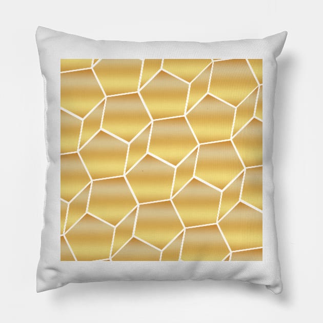 Gold Honeycomb Pillow by mpmi0801