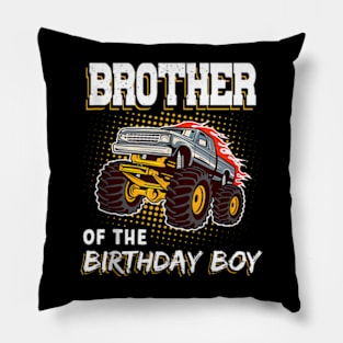 Brother Of The 1St Birthday Boy Monster Truck Pillow