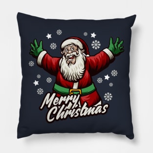 Retro Santa Claus Illustration Pillow