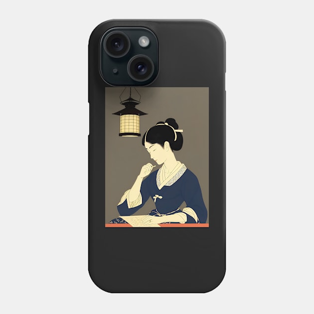 Ukiyo-e Japanese Art - Woman by a Lantern Phone Case by allovervintage