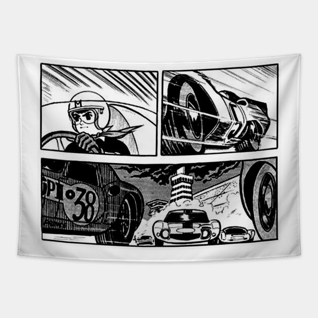 speed racer mach 5 Tapestry by Haunted House Tattoo