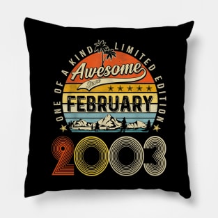 Awesome Since February 2003 Vintage 20th Birthday Pillow