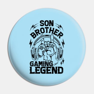 Son Brother Gaming Legend Gamer Gifts For Teen Boys Gaming Vintage Pin