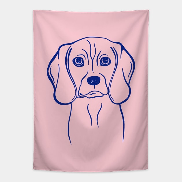 Beagle (Pink and Blue) Tapestry by illucalliart