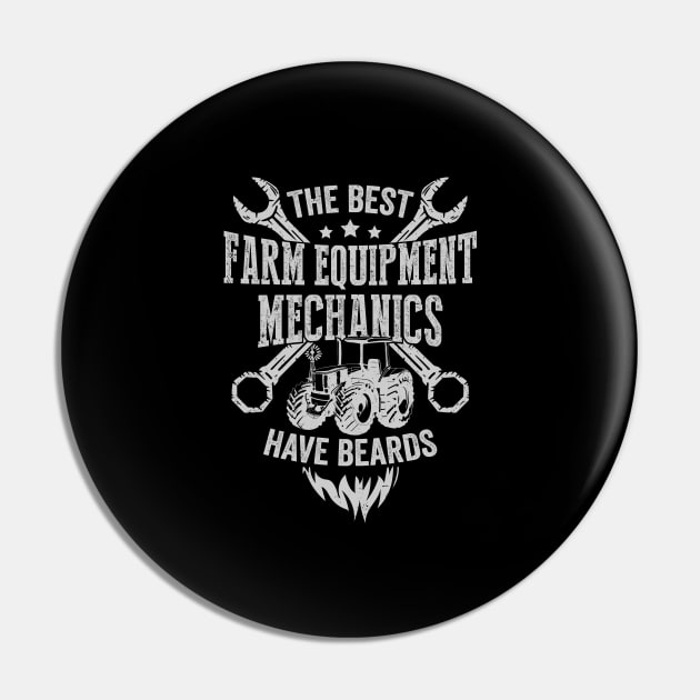 Bearded Farm Equipment Mechanic Gift Pin by Dolde08