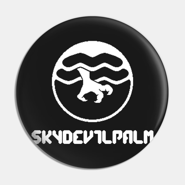 Skydevilpalm Emblem (White) Pin by Skydevilpalm