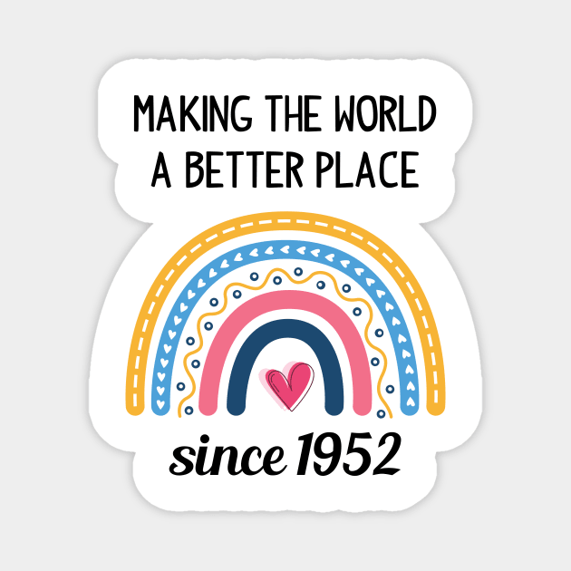 Making The World Better Since 1952 71st Birthday 71 Years Old Magnet by Happy Solstice