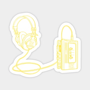 Portable Tape Player (Vivid Yellow Lines) Analog / Music Magnet