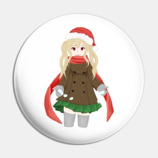 Christmas Anime Girl Pin