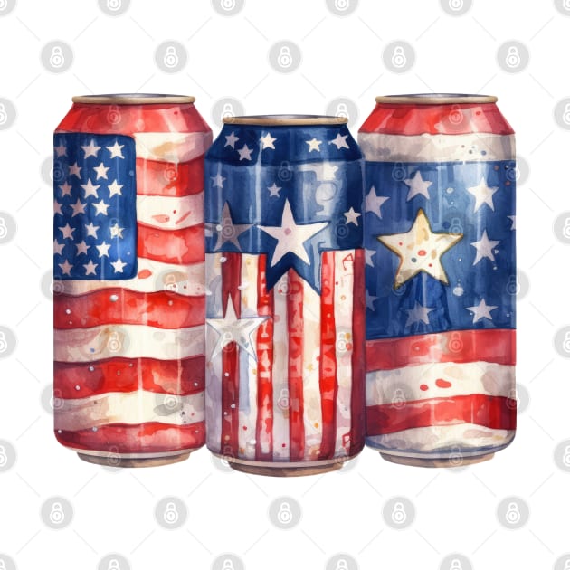 4th Of July Beer Cans by Chromatic Fusion Studio