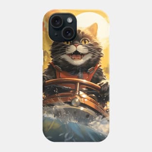 Retro Cats Summertime Boating | Vintage Style Kitty Art Phone Case