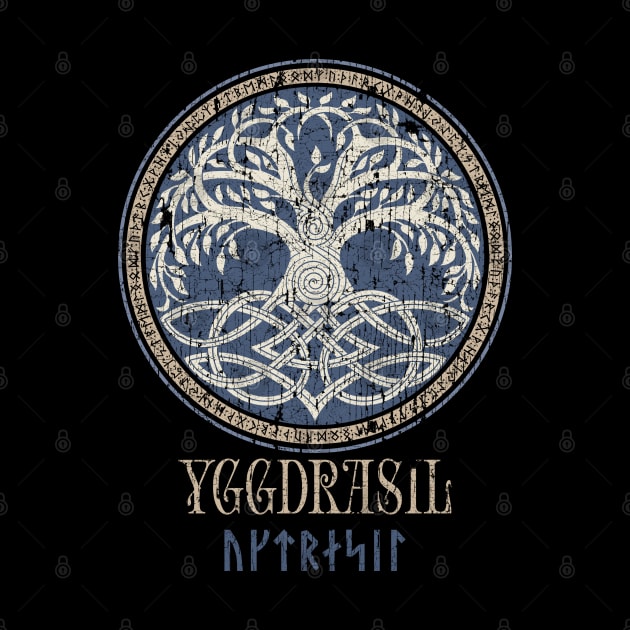 Norse Yggdrasil Pagan Tree of Life Viking Mythology Runes by Blue Pagan