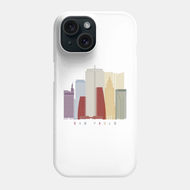 Sao Paulo skyline poster Phone Case by PaulrommerArt