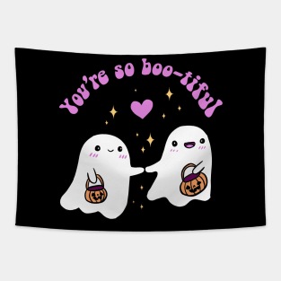 You are so boo-tiful a cute ghost couple for halloween Tapestry