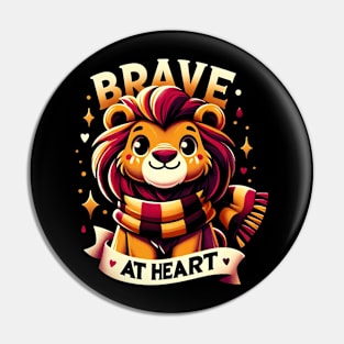 Brave at Heart - Cute Lion - Fantasy Pin