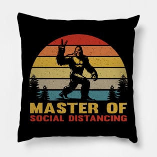 Retro Introvert Social Distancing Vintage Antisocial Bigfoot Sunset Pillow