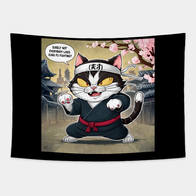 Surely Not Everybody Likes Kung Fu Fighting? Tapestry by jerranne