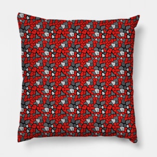 Elephant Print Skin Pattern Red Gray Pillow