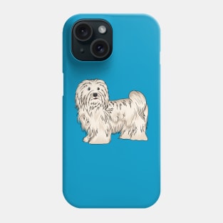 Havanese dog cartoon illustration Phone Case