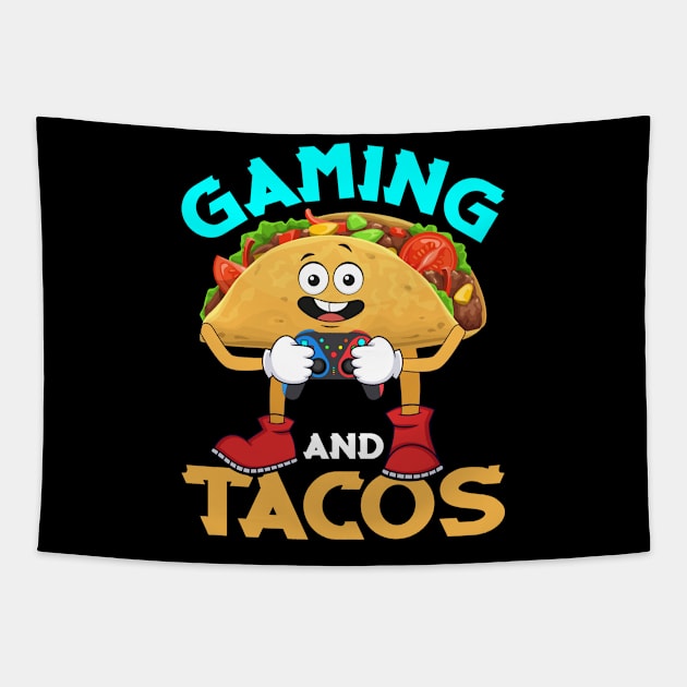 Gaming Tacos Funny Taco Game Controller Gift Tapestry by BadDesignCo