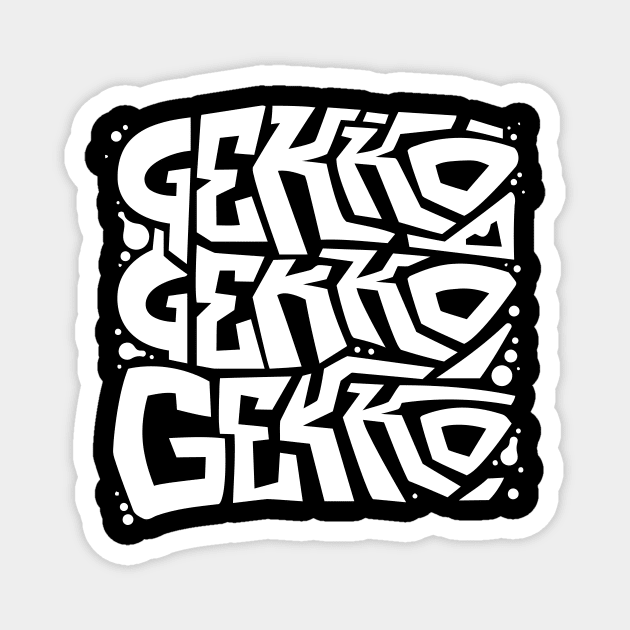 Triple Gekko (White) Magnet by Edlogan