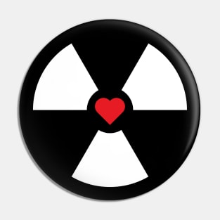 Radioactive Sign Radiation Symbol Nuclear Hazard Heart Pin