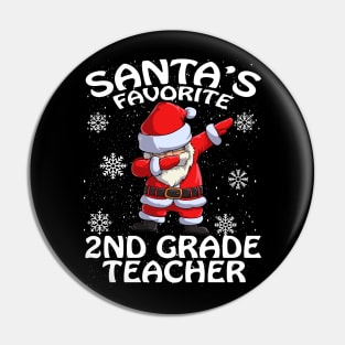 Santas Favorite 2Nd Grade Teacher Christmas Pin