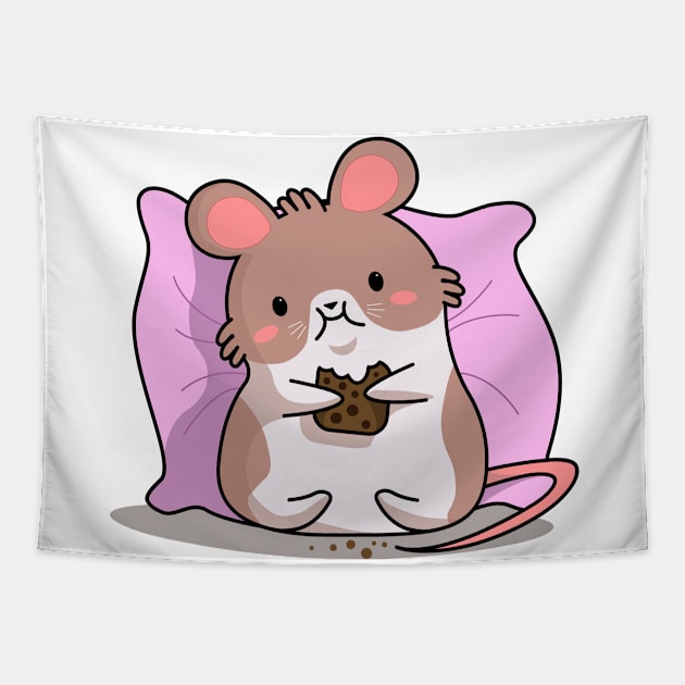 The mouse eats a cookie, 2020 year Сhristmas Tapestry by SK1X