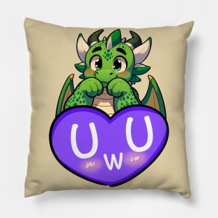 Blushing UwU Scalie Anthro Dragon Heart Pillow