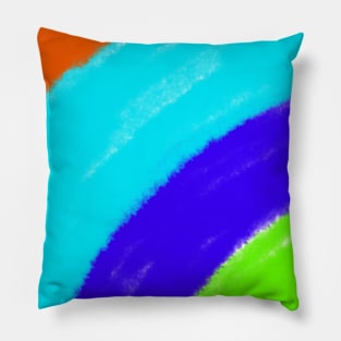 Blue Red green watercolor painting Pillow