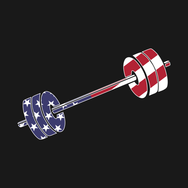 USA flag Barbell Powerlifting Weight Lifting pattern by SusanaDesigns