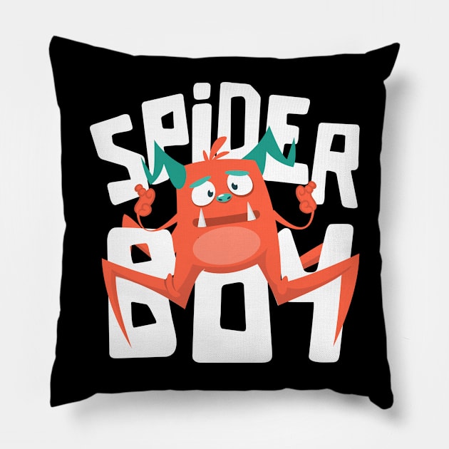 Halloween Spider Boy Pillow by JabsCreative