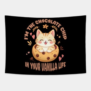 American Shorthair in Chocolate Chips Tapestry