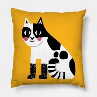 Black and White Cat Pillow