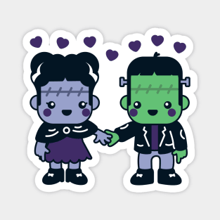 Kawaii Frankenstein's Monster and Bride of Frankenstein Magnet