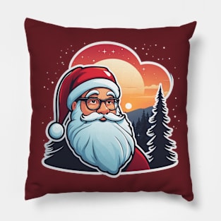 sunset deep with papa noel Pillow