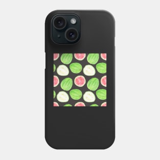 Bright watercolor tropical fruit pattern, guavas Phone Case