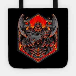 Warrior with Crossed Axes -  Armored Fighter - D&D Inspired Tote