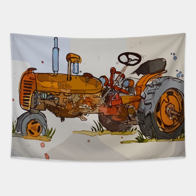 Old antique tractor Tapestry by WelshDesigns