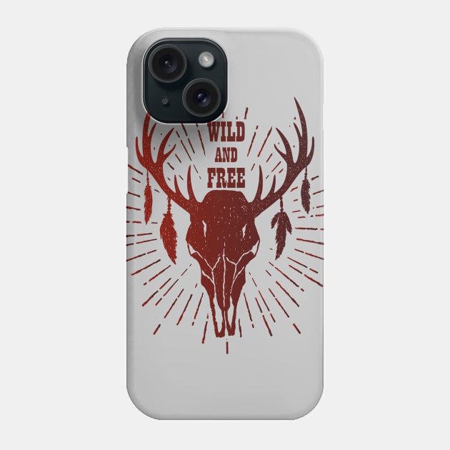 Wild and free deer skull Phone Case by OutfittersAve