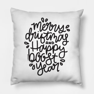 Merry Driftmas And Happy Boost Year Pillow