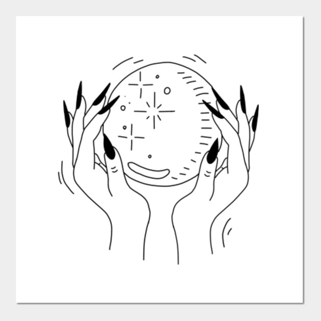 Crystal Ball Hands Crystal Ball Hands Affiche Et Impression D Art Teepublic Fr