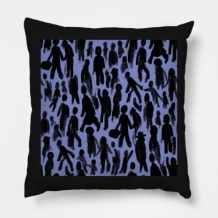 Crowded Street Pattern Pillow