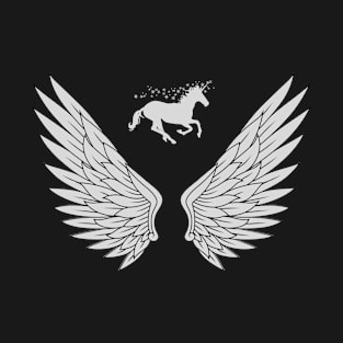 Grey unicorn horse wings T-Shirt