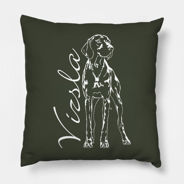 Hungarian Vizsla dog lover portrait Pillow by wilsigns