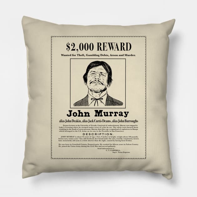 Breakheart Pass Wanted Poster Pillow by Scum & Villainy