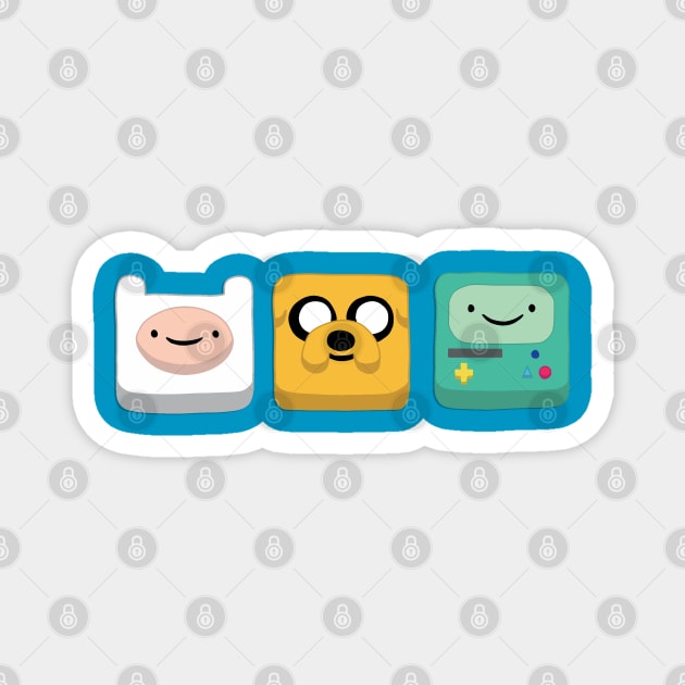 Jake, Finn and Bmo Magnet by valentinahramov