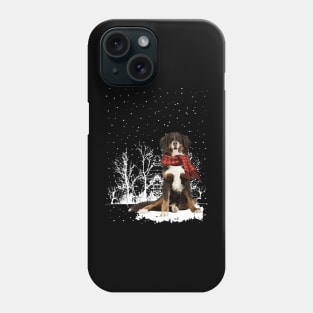 Christmas English Shepherd With Scarf In Winter Forest Phone Case