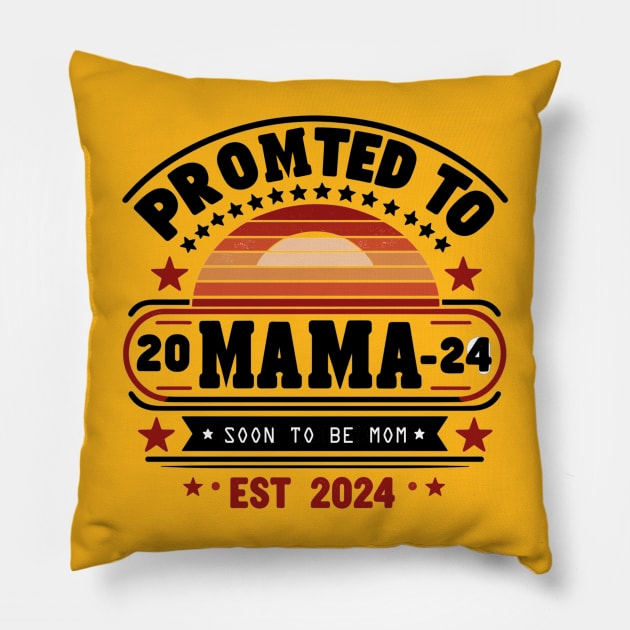 Promoted To Mama Est 2024 - pregnancy announcement New Mommy Pillow by AlephArt