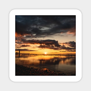 Magical Sunset by the Lighthouse in Reykjavik Iceland Magnet